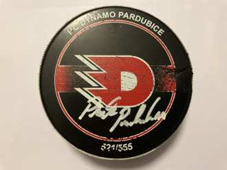 Dynamo Pardubice goal puck (Patrik Poulíček - 6:1), PCE vs LIB 7:1, 18/2/24