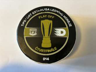 Mountfield HK vs Pardubice play-off game used puck - QF3 (014), HK vs PCE 2:1sn, 19/3/24