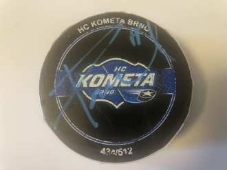 Kometa Brno goal puck (Kristián Pospíšil - 1:2), BRN vs HK 3:2pp, 26/1/24