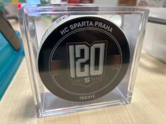 Sparta Praha vs Rytíři Kladno game used puck (163/312), SPA vs KLA 5:3, 26/12/23