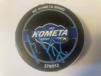 Kometa Brno goal puck (Martin Zaťovič - 1:1), BRN vs OLO 4:3, 12/1/24