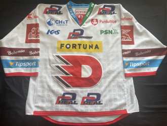 Dominik Frodl #43 Dynamo Pardubice 2022/23 game worn jersey (white/home)