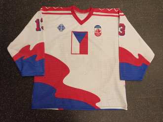 Richard Žemlička - Team Czechoslovakia - 1991 - Canada Cup - game worn jersey