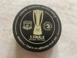 Czech playoffs final game 5 - game used puck (4/50), HK vs TRI 3:0, 26/4/23