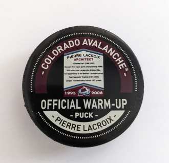 Colorado Avalanche Official Warm-up Puck Pierre LaCroix 2021/22