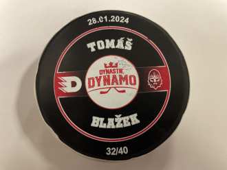 Dynamo Pardubice game used puck (Dynastie Dynamo - 32/40), PCE vs KLA 3:1, 28/1/24