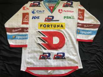David Musil #8 Dynamo Pardubice 2022/23 game worn jersey (home/white)