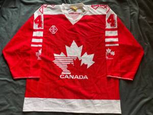 Mario Marois Canada 1989 World Championship game worn Jersey