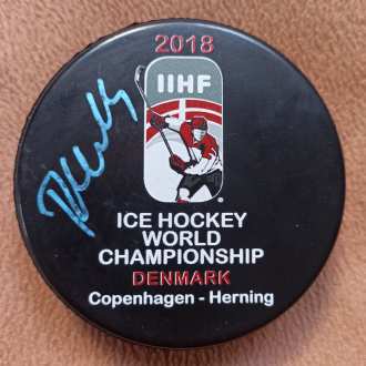 World Championship 2018 - official game puck - signed by Tomáš Plekanec