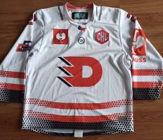Daniel Rákos #27 Dynamo Pardubice 2023/24 Champions Hockey League game worn jersex