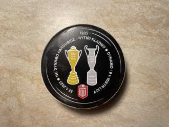 Czech Extraliga game used puck, PCE vs KLA, 22/1/23, 2nd Period (12)