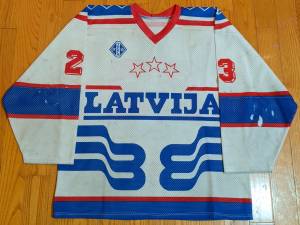 Aigars Ciprus Latvia 1993 IIHF World Championships jersey