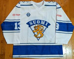 Jussi Kiuru Finland 1993 IIHF U20 World Championships jersey