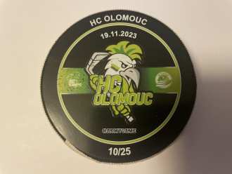 HC Olomouc game used puck (Army game - 10/25), OLO vs VIT 3:2p, 19/11/23