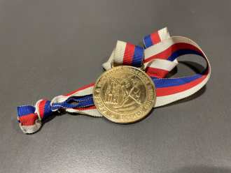CSFR elite league 1992/93 gold medal, presented to Jiří Zelenka (Sparta Praha)