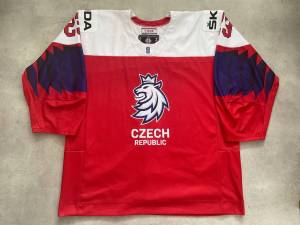 Petr Moravec IIHF "U18" game issued 2021 world championship jersey