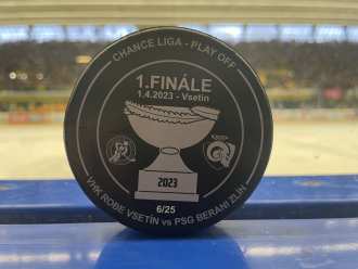 Chance liga Final 1 - game used puck, VSE vs ZLN (2nd Period-6), 1/4/23