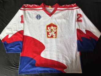 Jiří Vykoukal  #12 - Czechoslovakia "U20" 1989 IIHF World Chamiponship game worn jersey