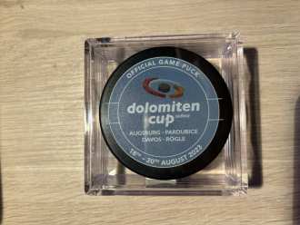Dolomiten Cup official game puck 2023