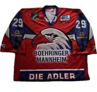 Pavel Cagaš #29 Adler Mannheim DEL sezóna 1998/99 hraný dres