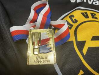 Czech elite league gold medal 2014/15, presented to Jiří Šlégr (HC Litvínov)