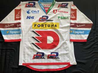 Robert Kousal #90 Dynamo Pardubice game worn jersey (home/white)