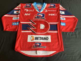 Martin Bučko #65 - Dynamo Pardubice 2023/24 game worn jersey (red/away)