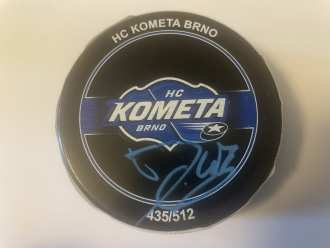 Kometa Brno goal puck (Daniel Gazda - 2:2), BRN vs HK 3:2pp, 26/1/24