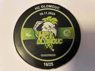 HC Olomouc game used puck (Army game - 16/25), OLO vs VIT 3:2p, 19/11/23