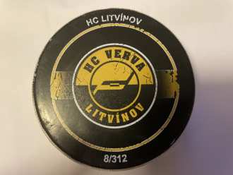 Verva Litvínov game used puck (8/312), LIT vs PLZ 4:2, 17/9/23