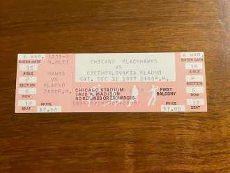 Poldi SONP Kladno vs Chicago Blackhawks - 1978 - Super Series - original ticket