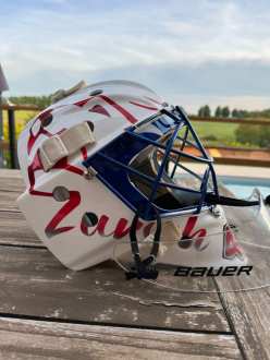 Jakub Kovář #43 ZSC Lions (Zurich) 2021/22 game used mask