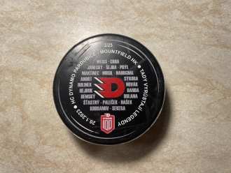 Czech Extraliga game used puck, PCE vs HK 4:1, 20/1/23, 1st Period (2)